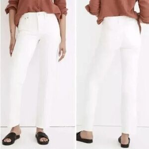 NEW Madewell‎ Mid-Rise Perfect Vintage Straight Jean in Tile White, 33